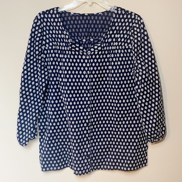 Boutique blue and white pattern long sleeve tunic - Picture 1 of 3